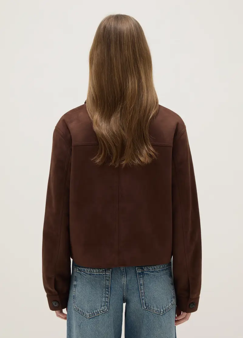 Giacca Marrone Regular Fit Con Bottoni E Tasche, Donna, Marrone miniatura 3