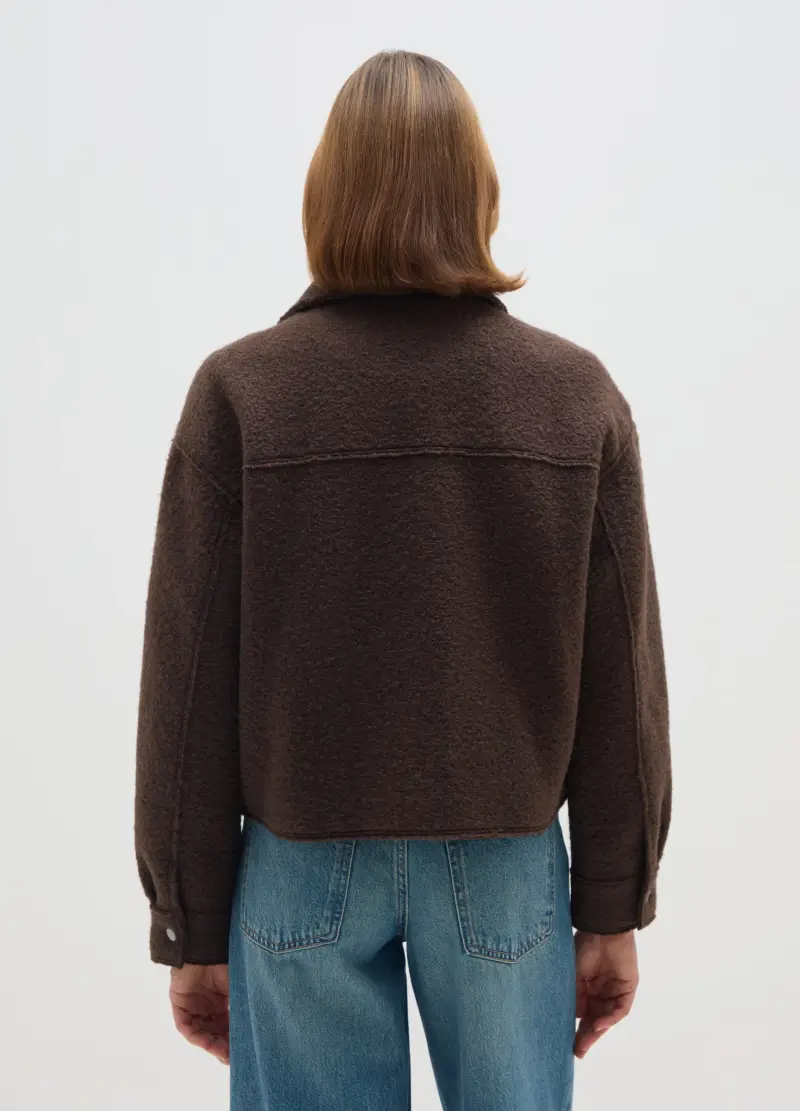 Giacca Marrone Regular Fit Con Zip, Donna, Marrone miniatura 3