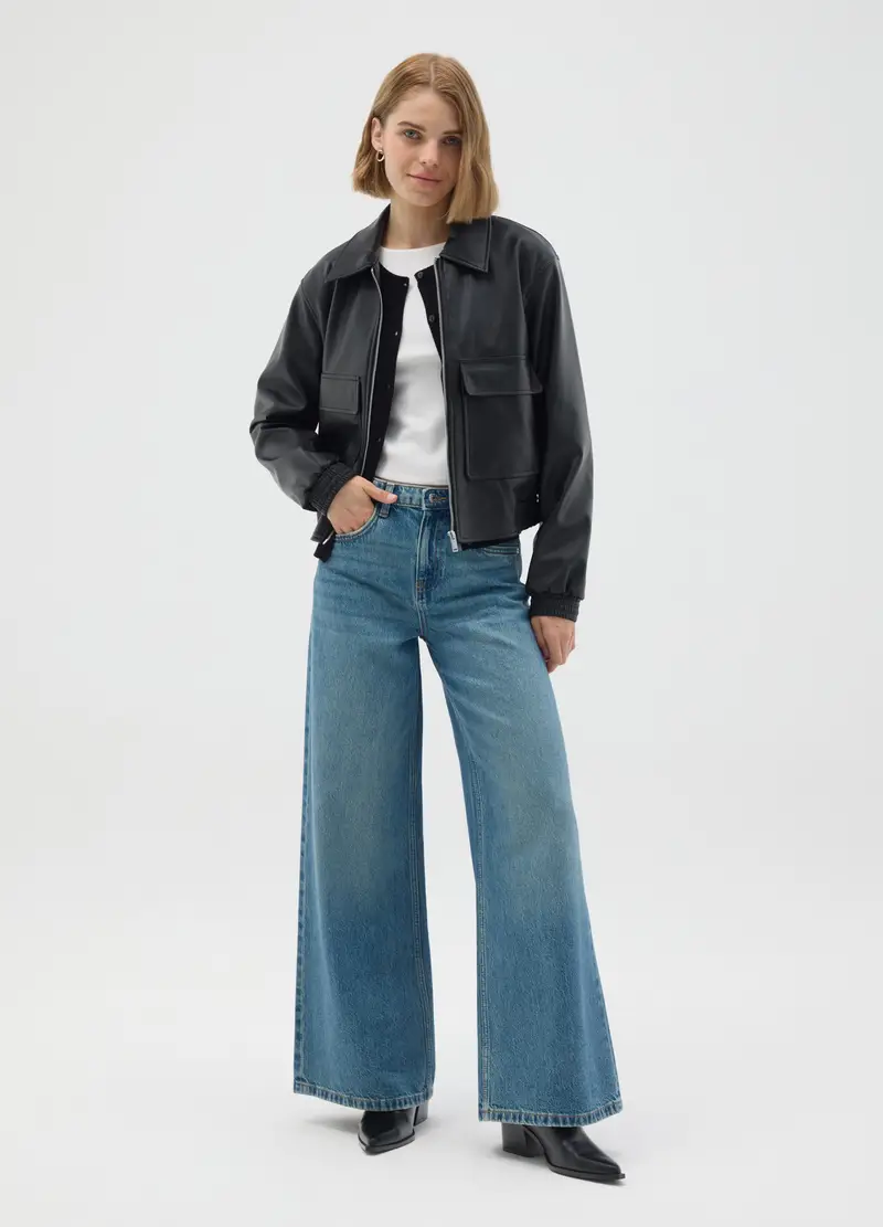 , Giacca Nera Regular Fit, Donna, Nero miniatura 2