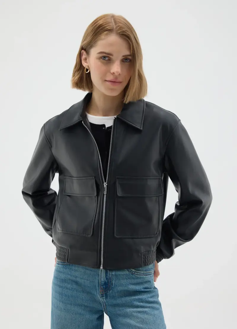 Giacca Nera Regular Fit, Donna, Nero