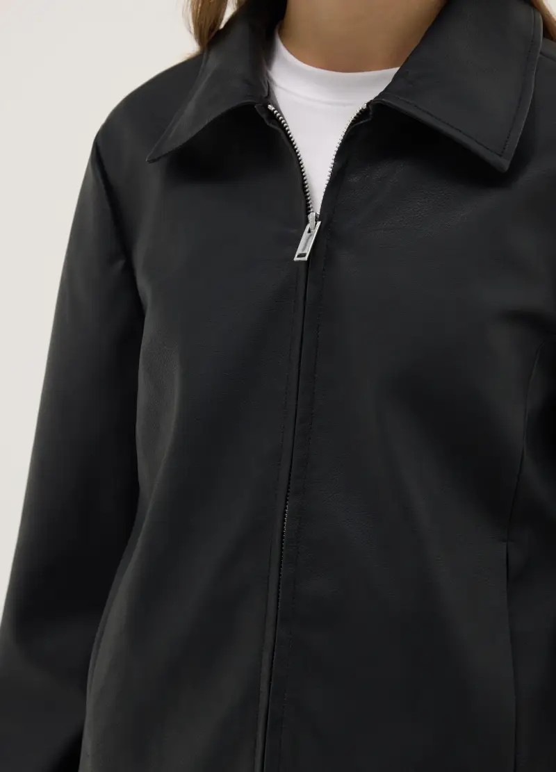 Giacca Nera Regular Fit Full Zip, Donna, Nero miniatura 3