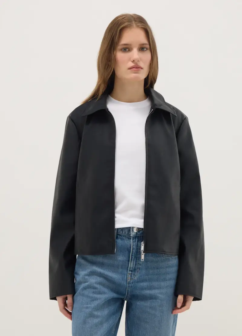 Giacca Nera Regular Fit Full Zip, Donna, Nero