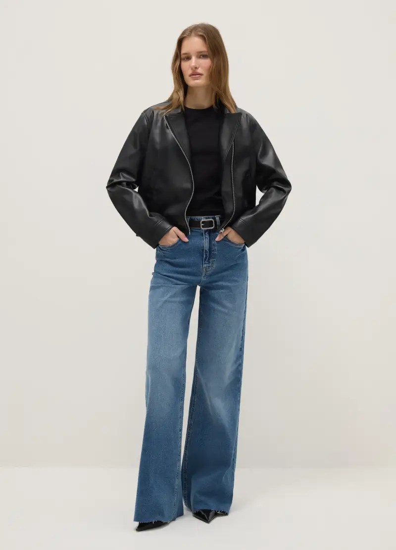 Giacca Nera Regular Fit Full Zip, Donna, Nero miniatura 2