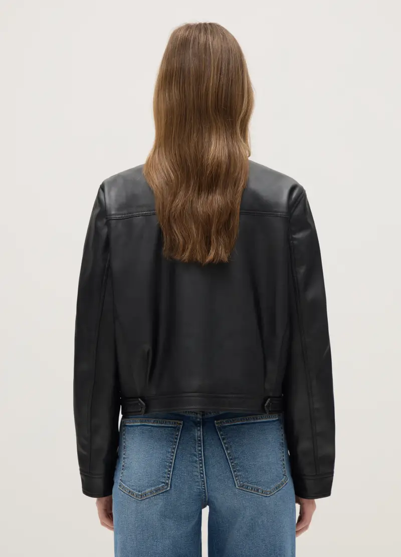 Giacca Nera Regular Fit Full Zip, Donna, Nero miniatura 3