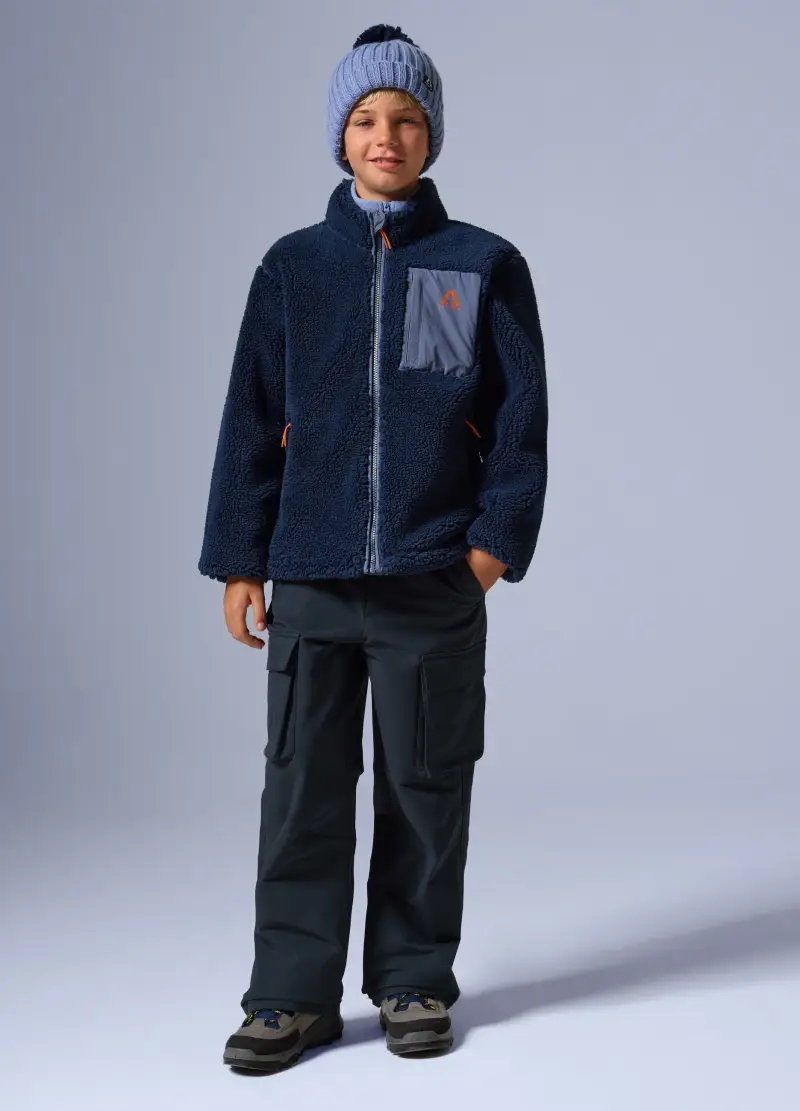 Giacca Sherpa Full Zip Altavia With Deborah Compagnoni, Unisex, Blu miniatura 2