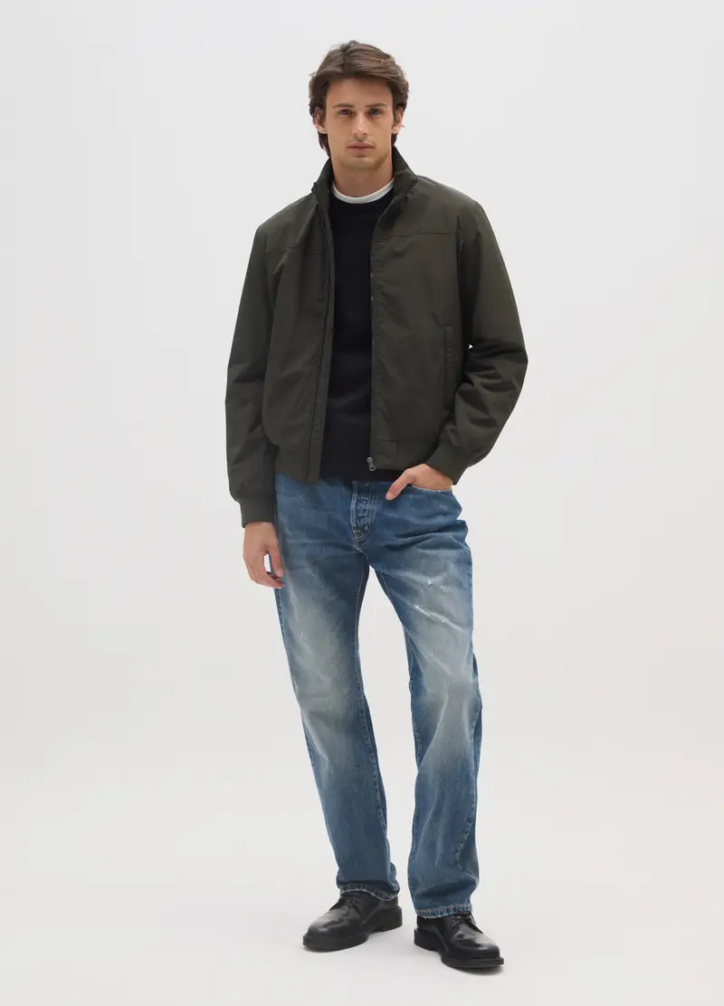 Giacca Verde Imbottita Con Chiusura A Zip, Uomo, Verde