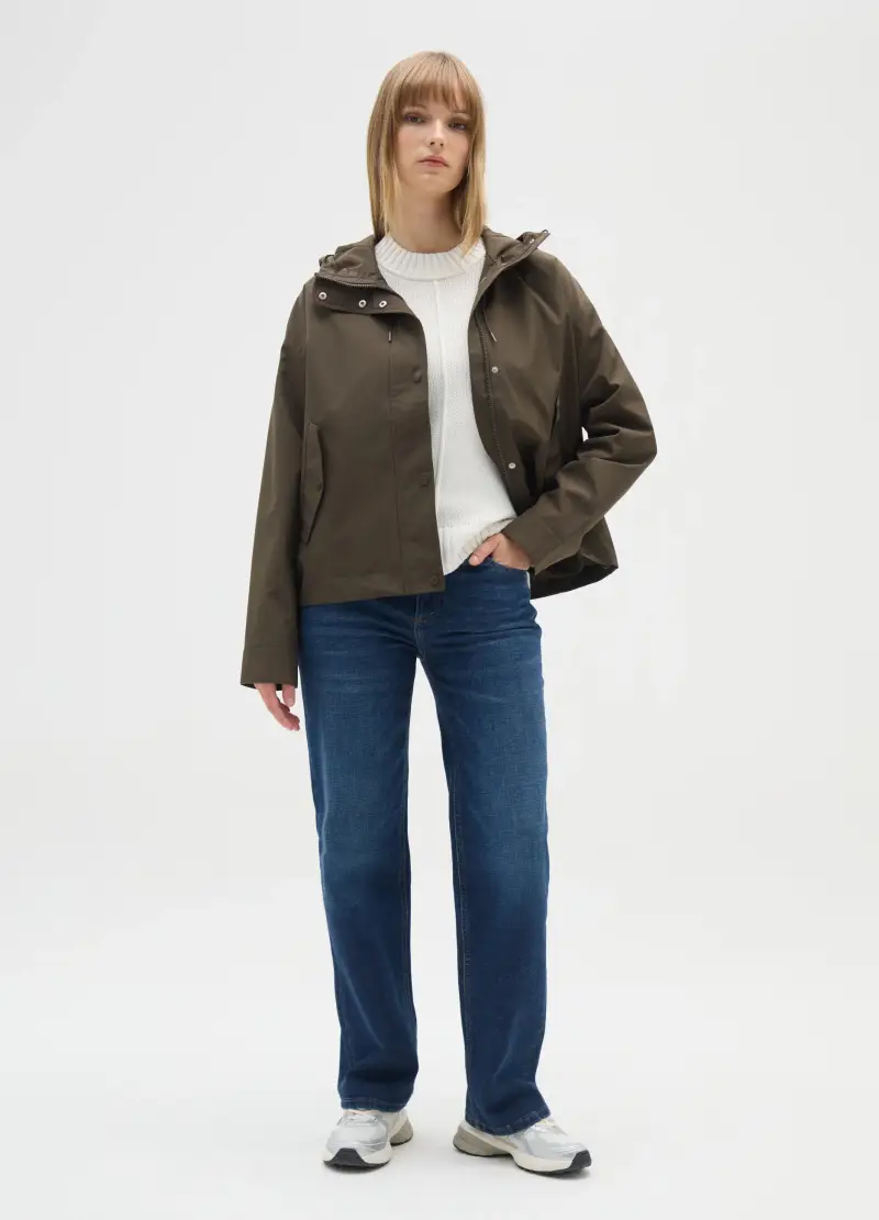 Giubbotto Impermeabile In Tessuto Marrone Regular Fit, Donna, Marrone