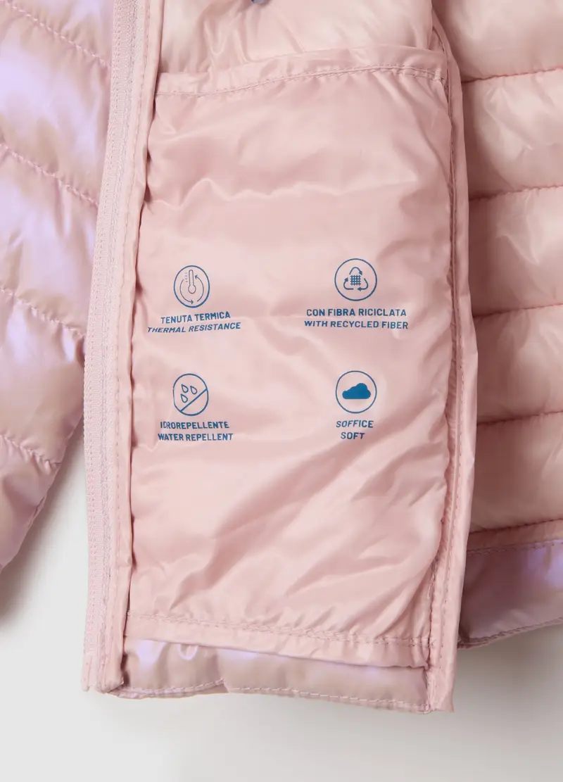 OVS, Giubbotto Viola Con Cappuccio Per Bambina, Viola, Taglia: 3-4 miniatura 3