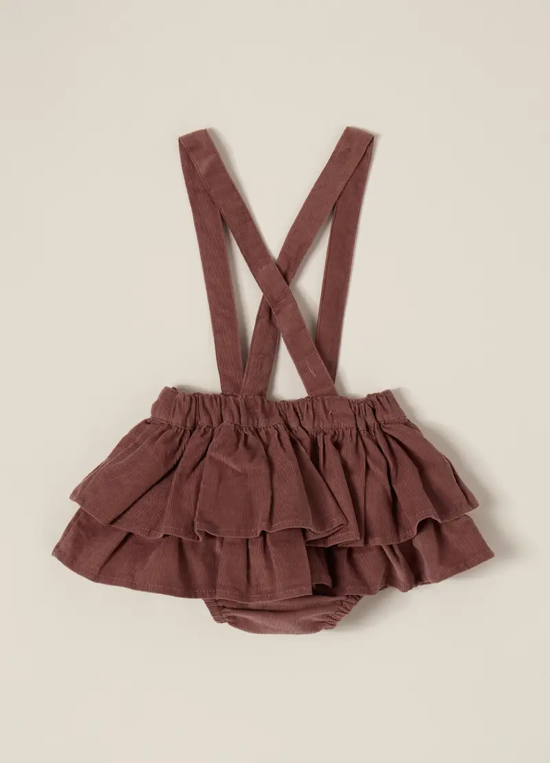 Gonna A Balze In Velluto A Coste Iana Neonata, Marrone miniatura 2