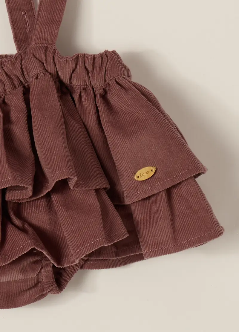 Gonna A Balze In Velluto A Coste Iana Neonata, Marrone miniatura 3