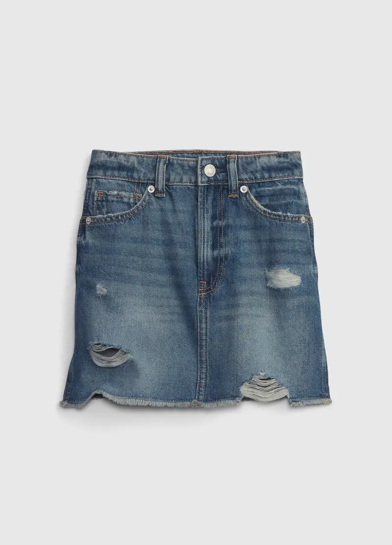 OVS, Gonna In Denim Effetto Distressed, Bambina, Denim, Taglia: 5Y/107-114