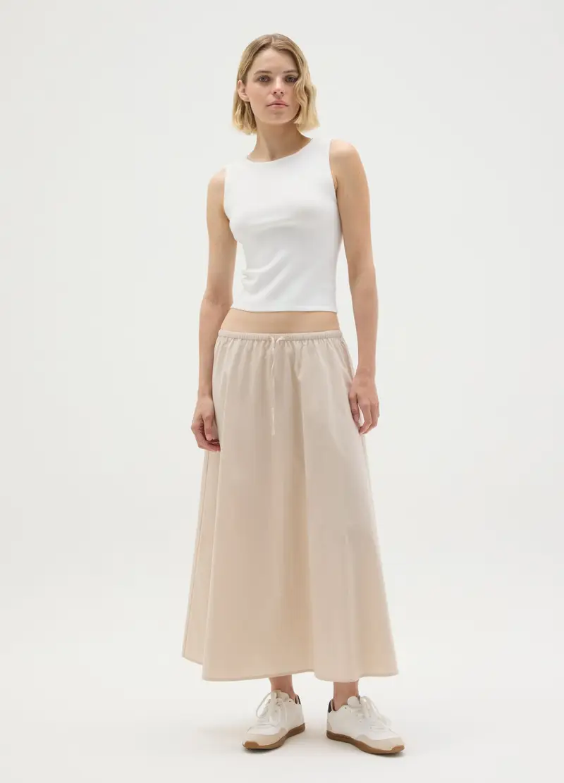 OVS , Gonna Lunga Da Donna In Puro Cotone Beige, Beige, Taglia: XS