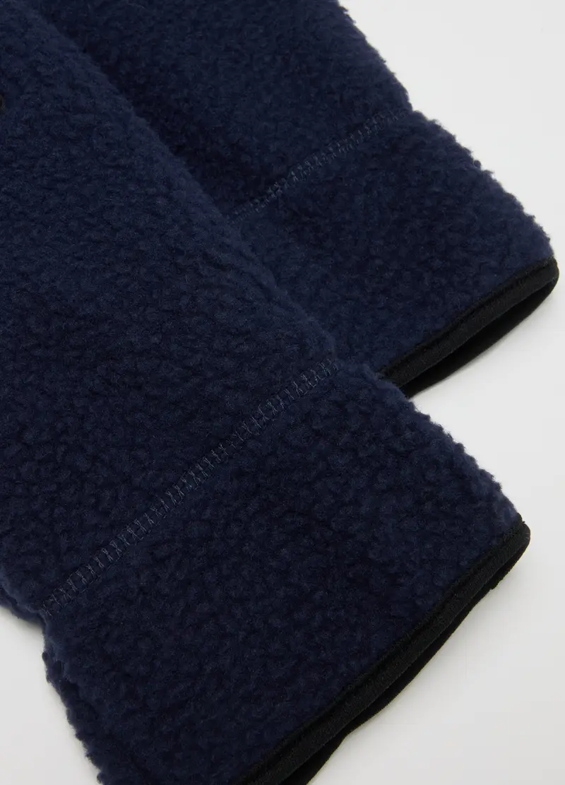 Guanti In Pile Blu E Neri, Uomo, Multicolor miniatura 3