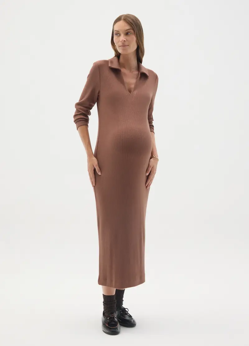 OVS , Abito Premaman Marrone Elasticizzato, Donna, Marrone