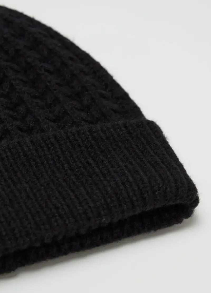 OVS, Berretto A Coste Con Risvolto, Donna, Nero miniatura 2