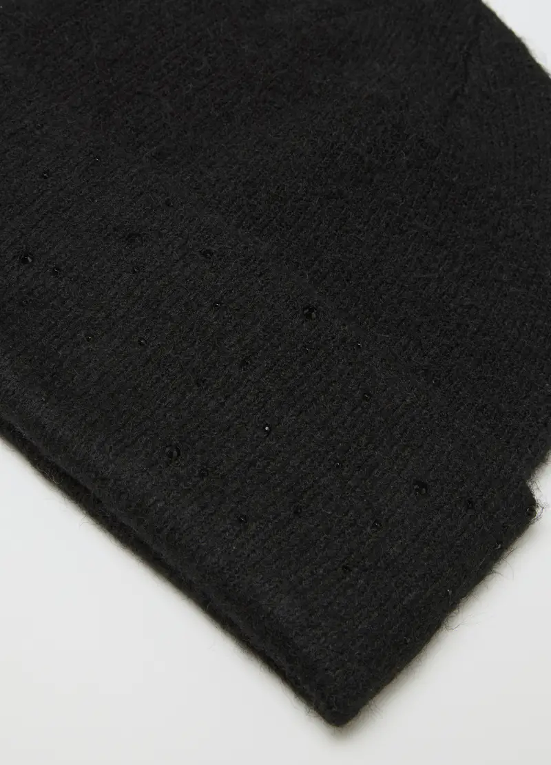 OVS, Berretto In Misto Lana Nero Con Lavorazione A Maglia, Donna, Nero miniatura 2