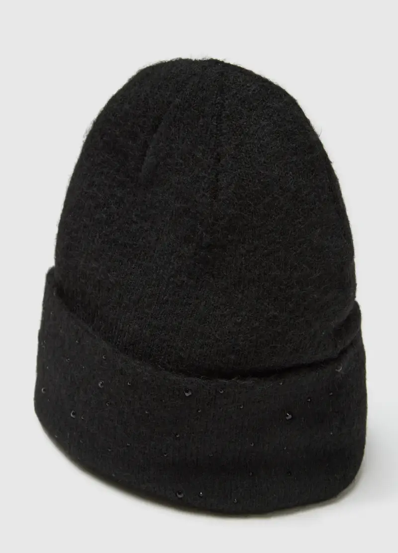 OVS, Berretto In Misto Lana Nero Con Lavorazione A Maglia, Donna, Nero miniatura 3