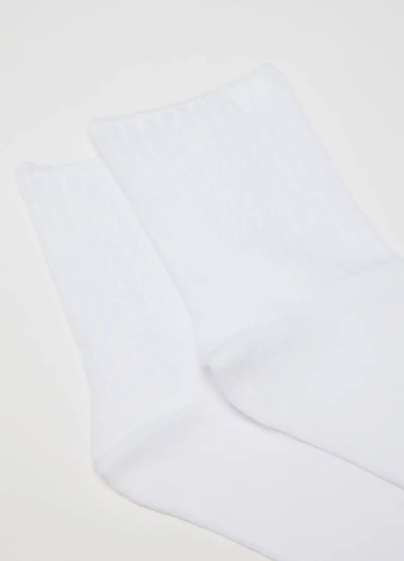 OVS, Bipack Calzini Bianchi Elasticizzati, Donna, Bianco miniatura 2