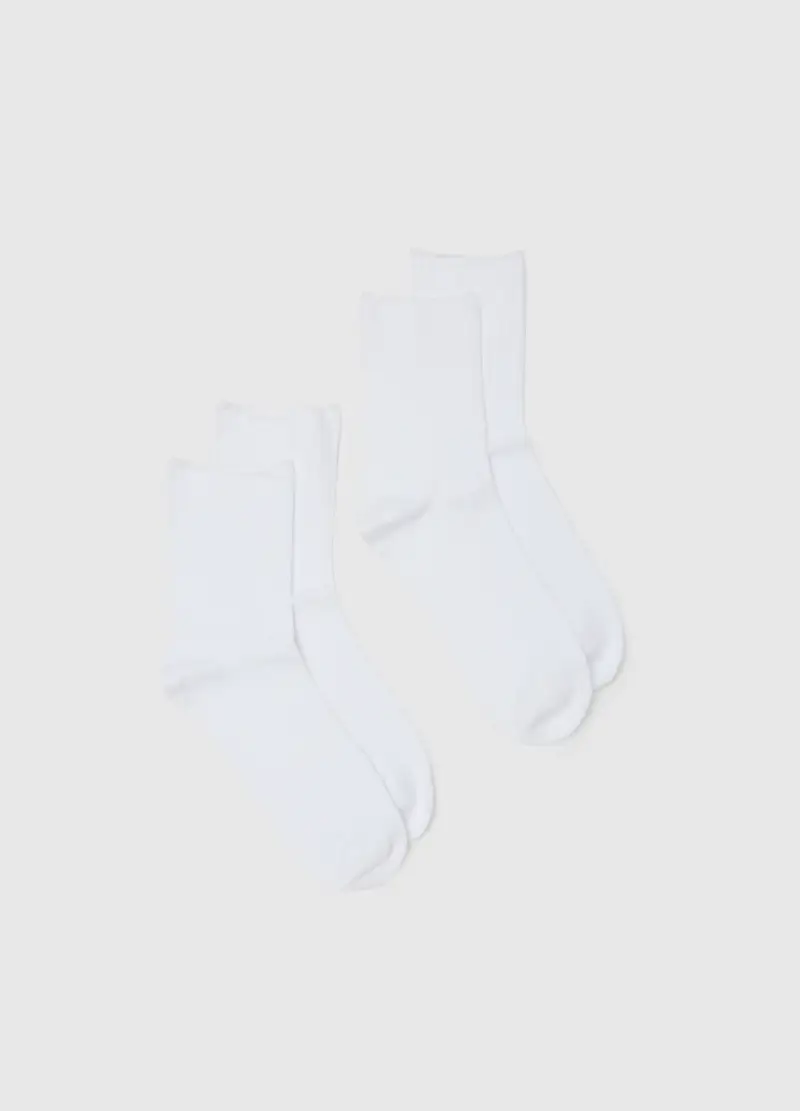 OVS , Bipack Calzini Bianchi Elasticizzati, Donna, Bianco
