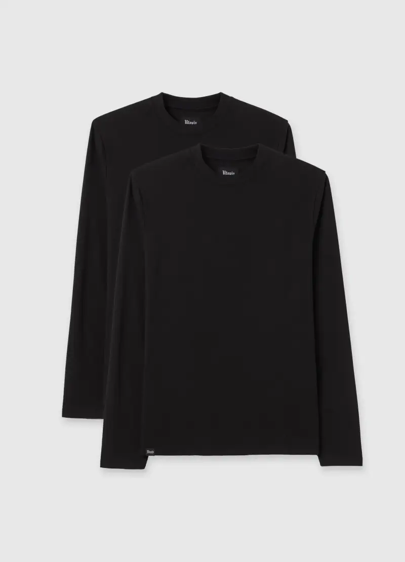 OVS , Bipack Everyday Longsleeve Black, Uomo, Nero