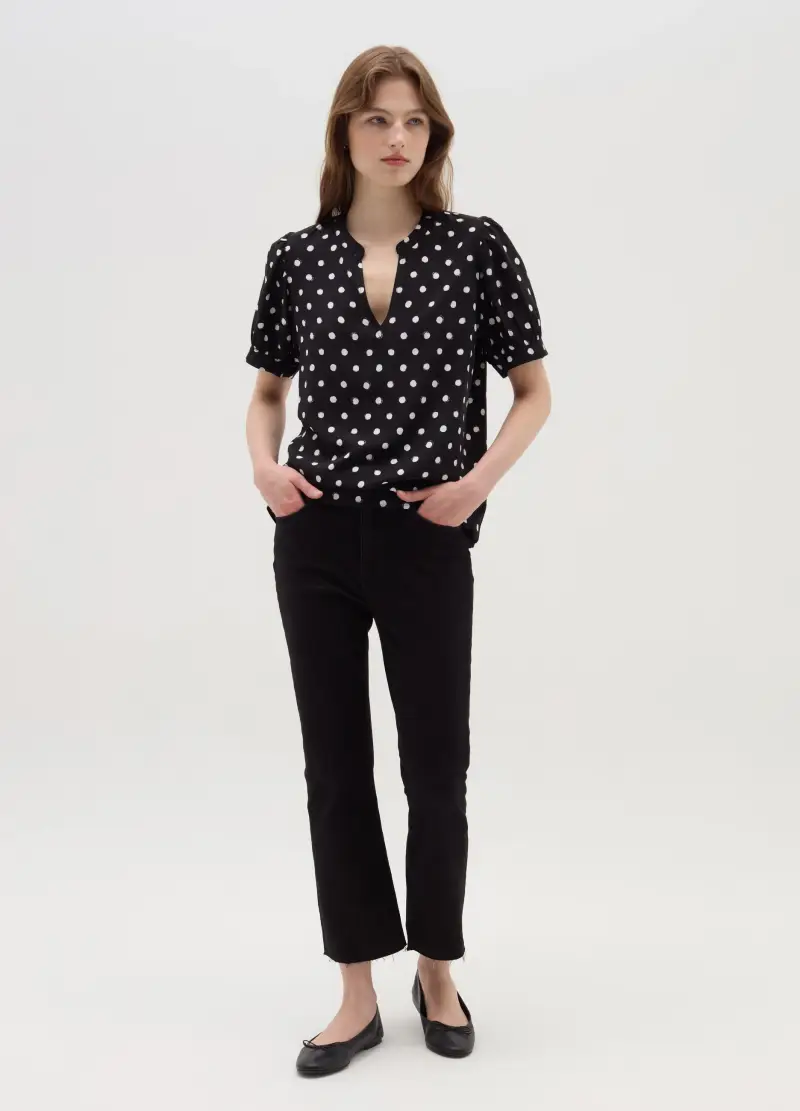 OVS, Blusa In Fantasia Con Scollo A V, Donna, Multicolor miniatura 2