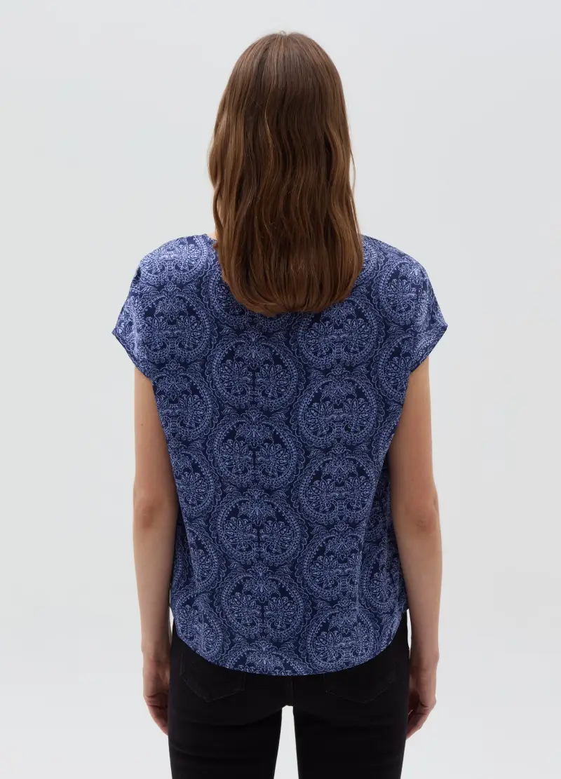 OVS, Blusa In Satin Con Scollo A V, Donna, Multicolor miniatura 3