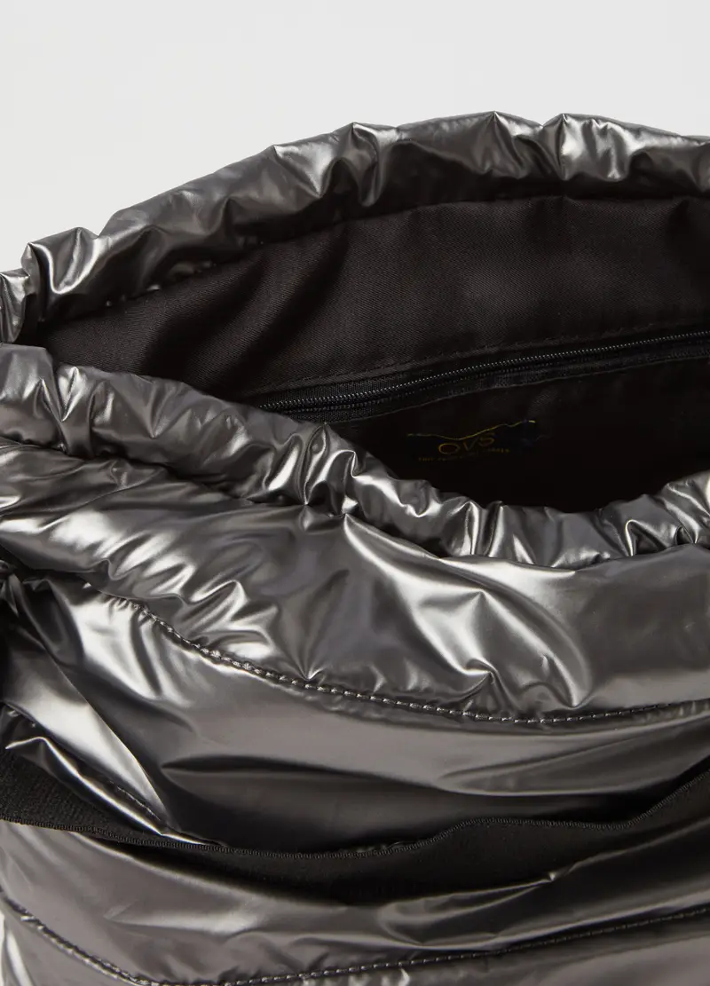 OVS, Borsa A Secchiello Trapuntata Effetto Metallizzato, Donna, Grigio miniatura 3