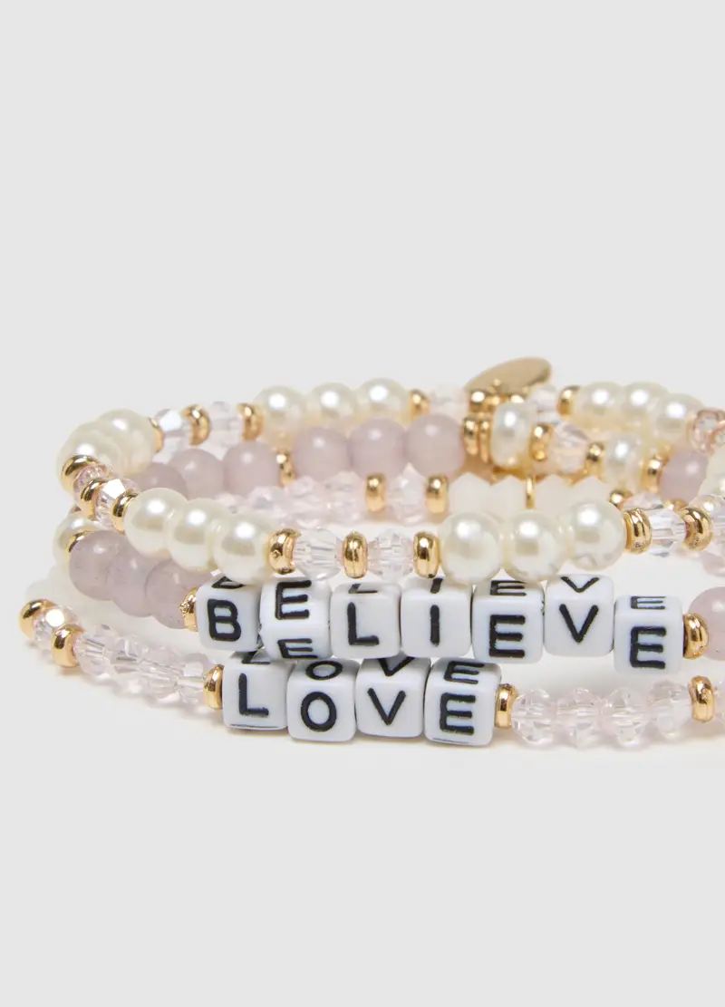 OVS, Braccialetti In Vetro Multicolor Con Lettere, Donna, Multicolor miniatura 2