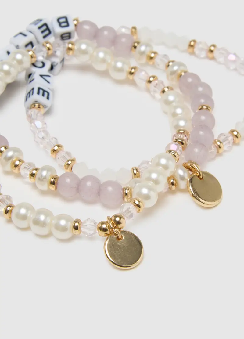 OVS, Braccialetti In Vetro Multicolor Con Lettere, Donna, Multicolor miniatura 3