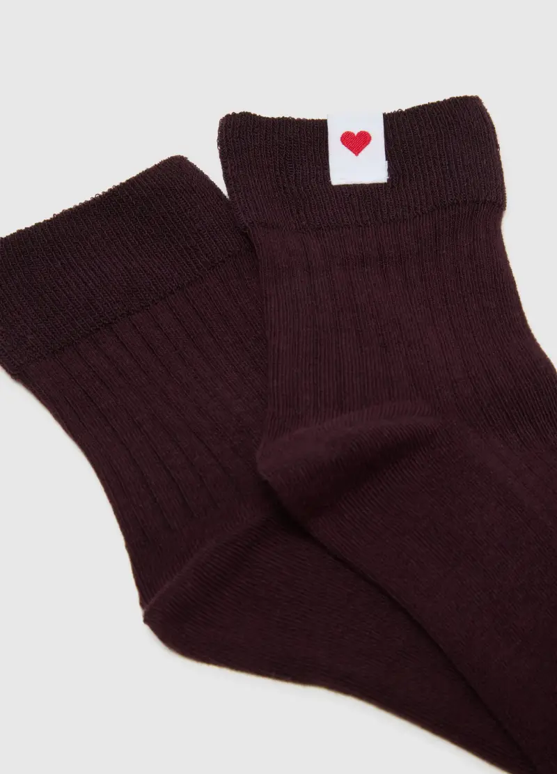 OVS, Calzini In Misto Cotone Neri Elasticizzati Con Cuore, Donna, Multicolor miniatura 2