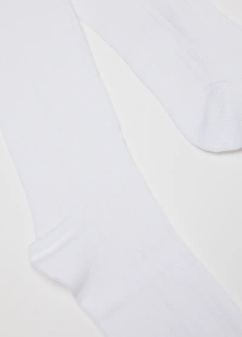 OVS, Calzini Lunghi Bianchi, Donna, Bianco miniatura 2