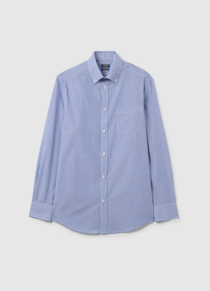 OVS , Camicia Azzurra Regolare In Misto Cotone, Uomo, Azzurro