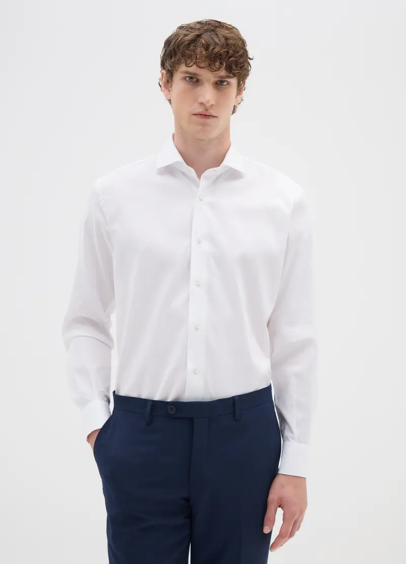 OVS , Camicia Bianca A Maniche Lunghe In Cotone, Uomo, Bianco