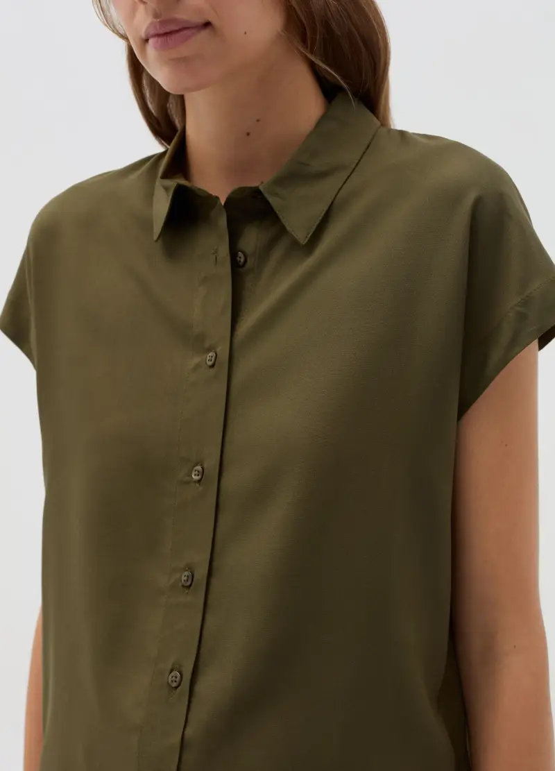 OVS, Camicia Con Maniche Corte A Kimono, Donna, Verde miniatura 3