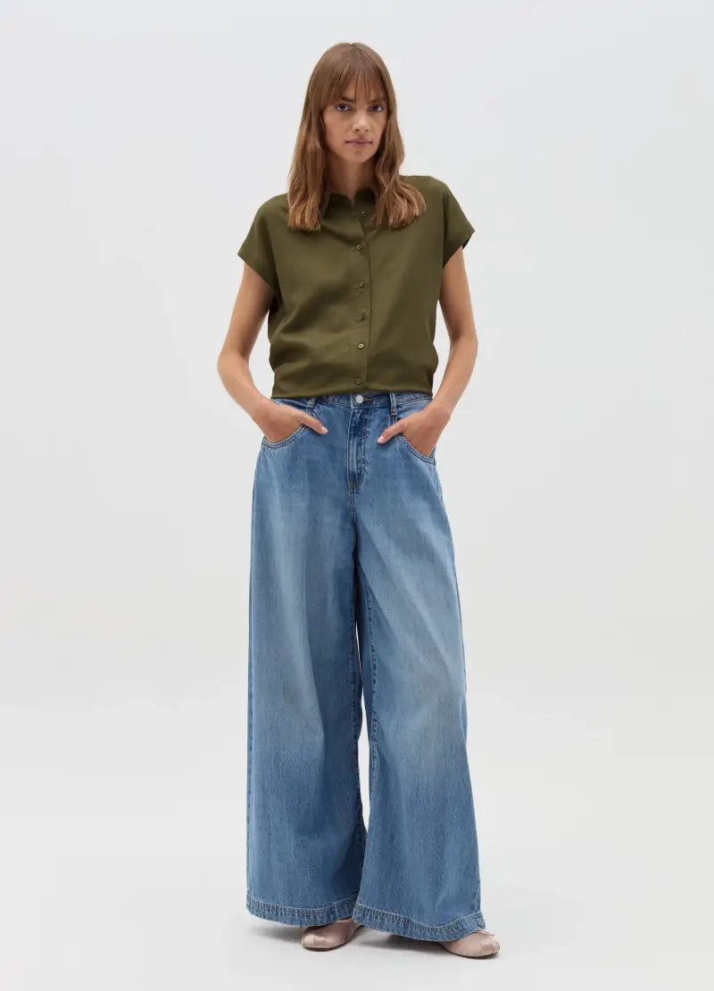 OVS , Camicia Con Maniche Corte A Kimono, Donna, Verde