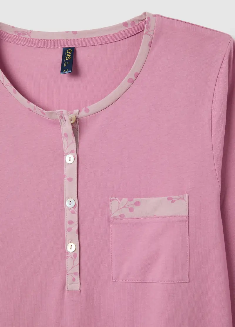 OVS, Camicia Da Notte Rosa In Cotone, Donna, Viola miniatura 2