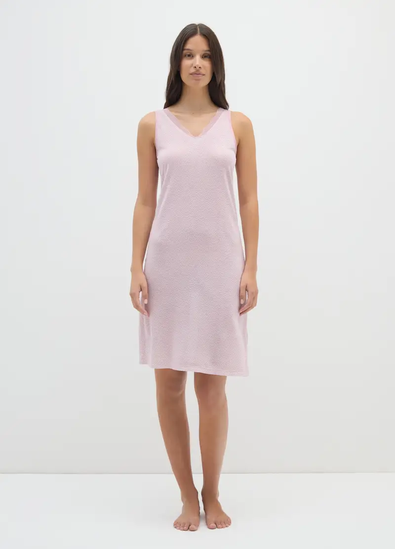 OVS , Camicia Da Notte Rosa In Puro Viscosa, Donna, Rosa