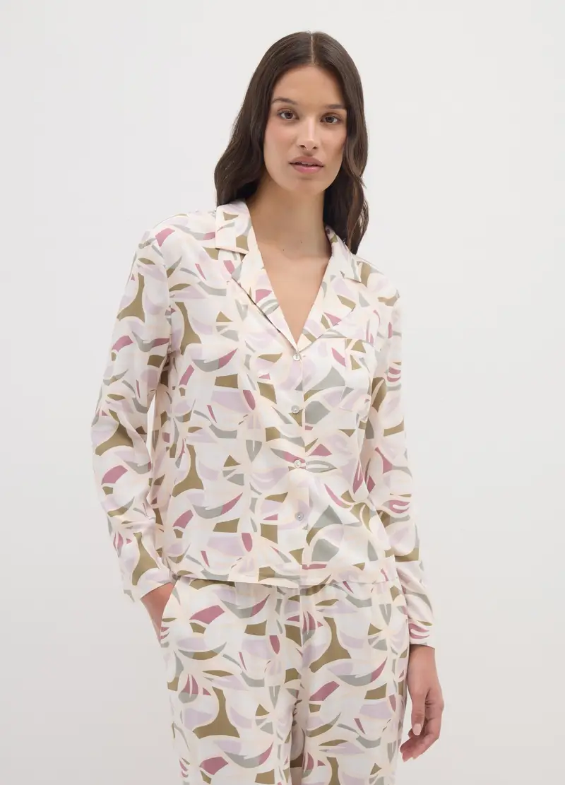 OVS , Camicia Da Pigiama In Viscosa Multicolor Regular Fit, Donna, Multicolor