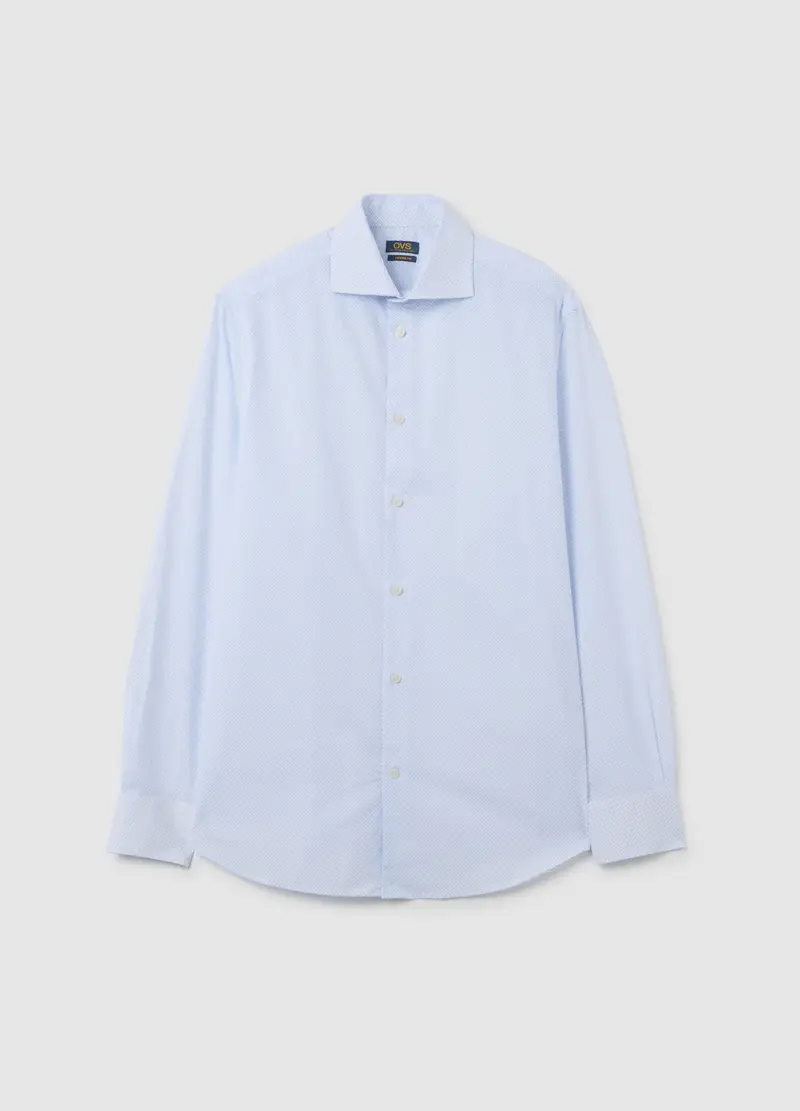 OVS , Camicia In Cotone Elasticizzato Azzurra Regular Fit, Uomo, Multicolor