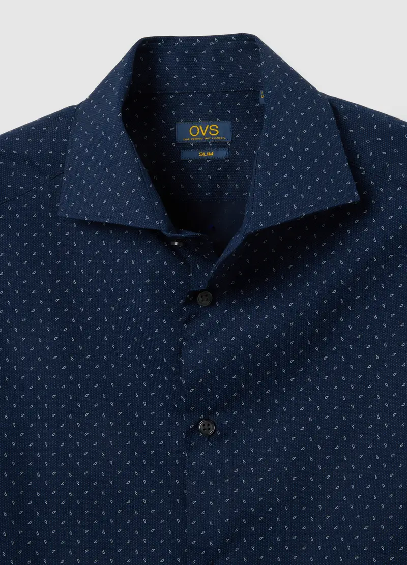 OVS, Camicia In Cotone Elasticizzato Multicolor Slim Fit, Uomo, Multicolor miniatura 2