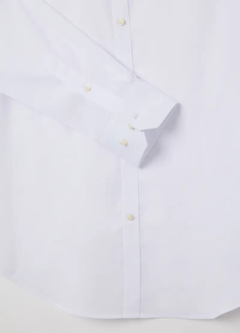 OVS, Camicia In Misto Cotone Bianca Slim Fit Easy Iron, Uomo, Bianco miniatura 2