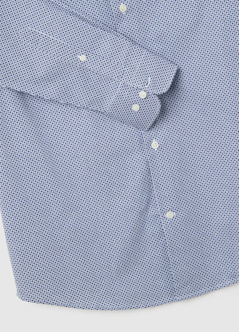 OVS, Camicia In Misto Cotone Elasticizzato Blu Popeline, Uomo, Multicolor miniatura 2