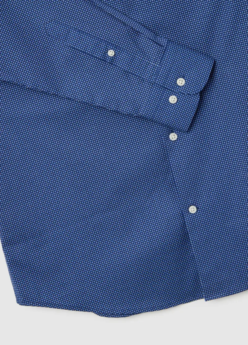 OVS, Camicia In Misto Cotone Elasticizzato Blu Popeline, Uomo, Multicolor miniatura 2
