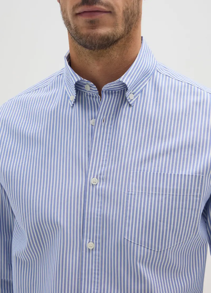 OVS, Camicia In Misto Cotone Multicolor A Righe Easy Iron, Uomo, Multicolor miniatura 2