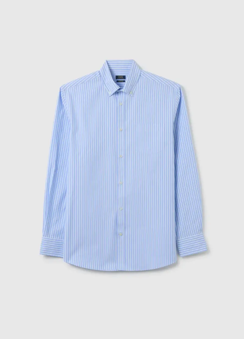 OVS, Camicia In Misto Cotone Multicolor Regular Fit Easy Iron, Uomo, Multicolor