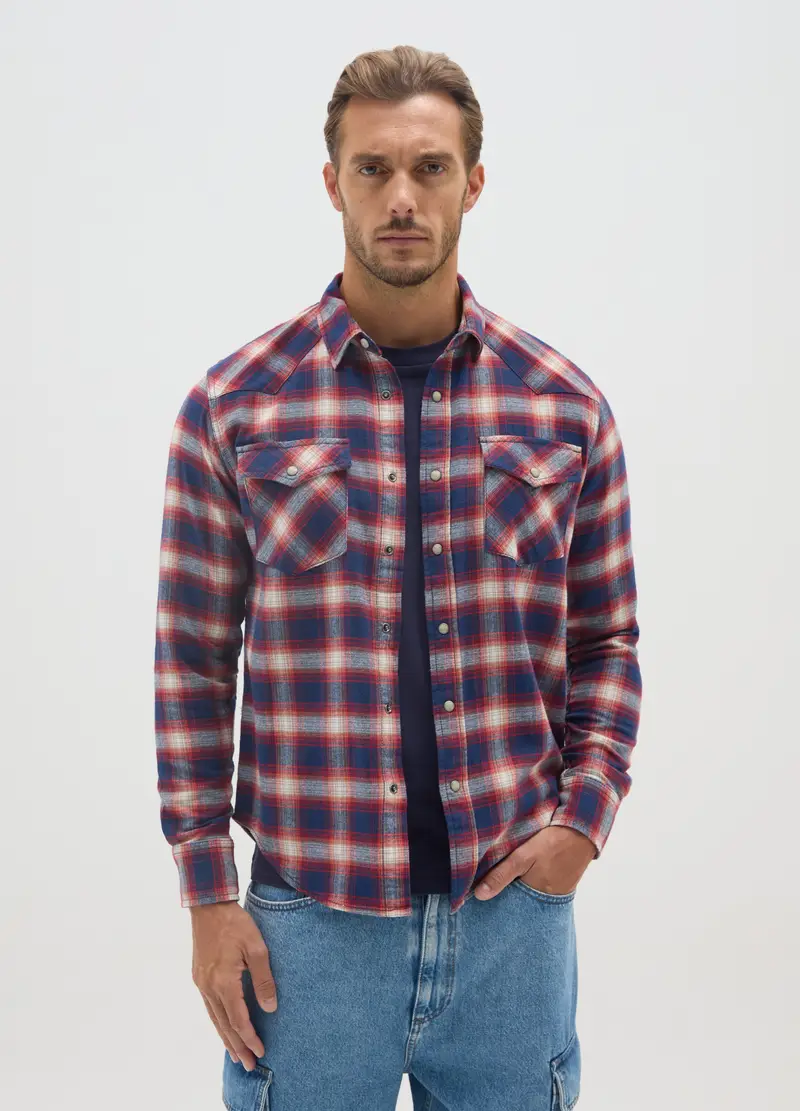 OVS, Camicia In Puro Cotone A Quadri Regular Fit, Uomo, Multicolor miniatura 2