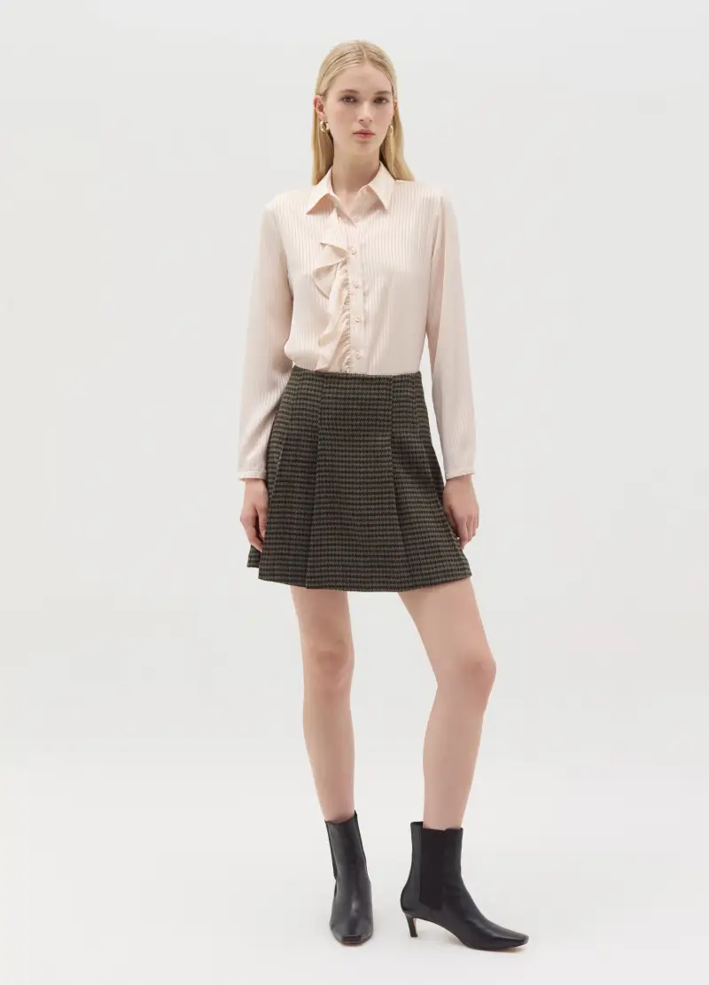 OVS, Camicia In Satin A Righe Con Volant, Donna, Rosa miniatura 2