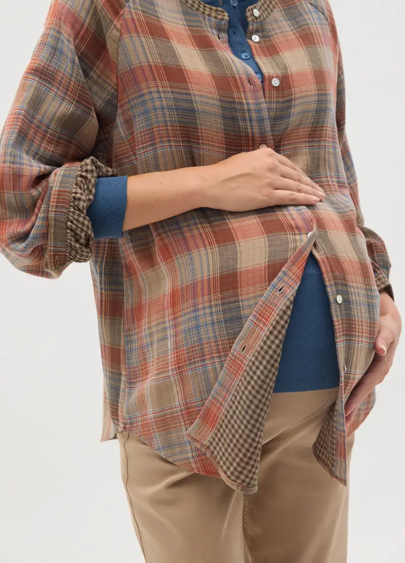 OVS, Camicia Premaman Fantasia Check Multicolor, Donna, Multicolor miniatura 3