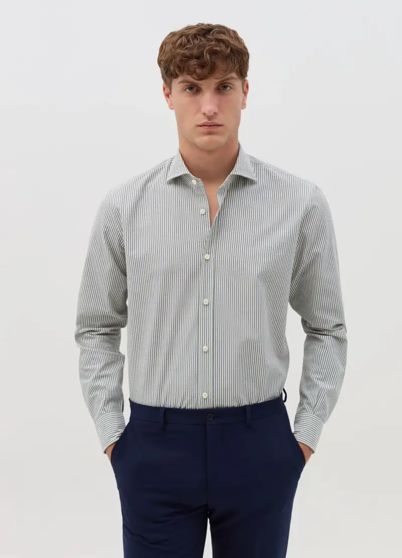 OVS , Camicia Regular Fit In Cotone A Righe, Uomo, Multicolor