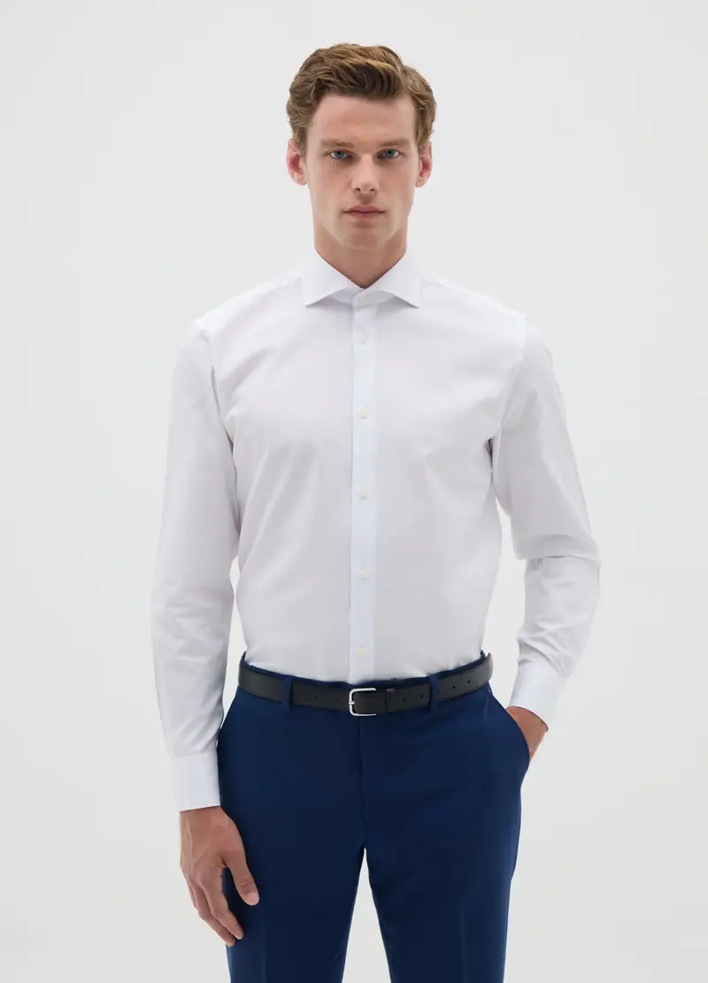 OVS , Camicia Regular Fit In Cotone, Uomo, Bianco